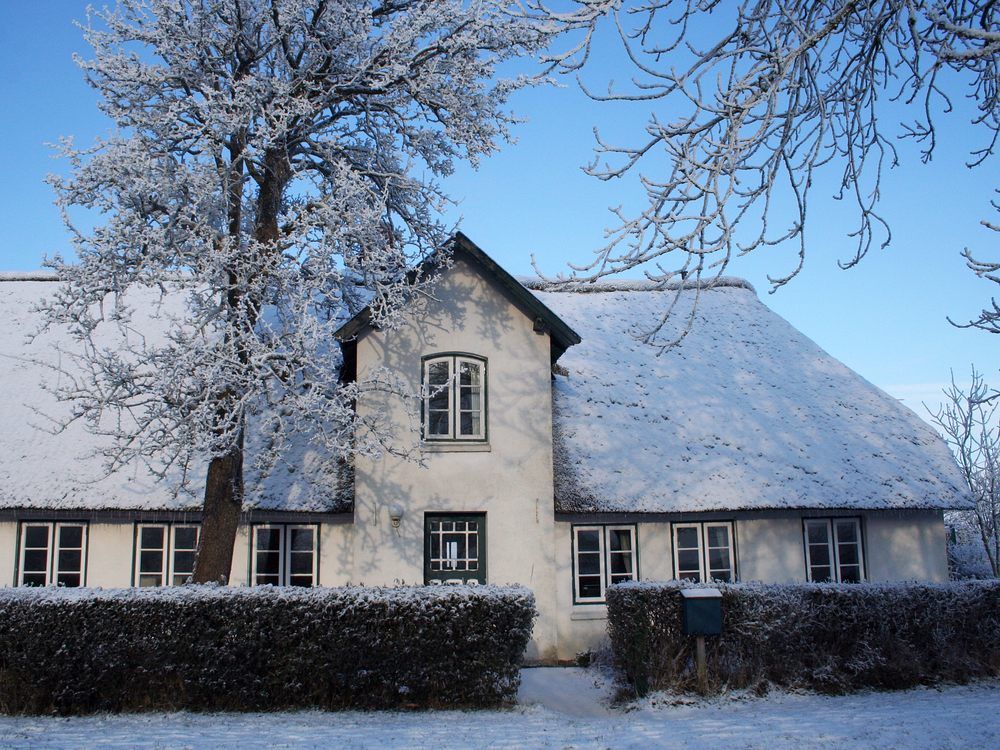 06 Reetdachhaus Wintersonne